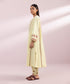Women's Pret Dobby Embroidered Off White A-Line Shirt